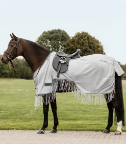 Waldhausen PROTECT Fliegenausreitdecke mit Fransen silbergrau/grau Online