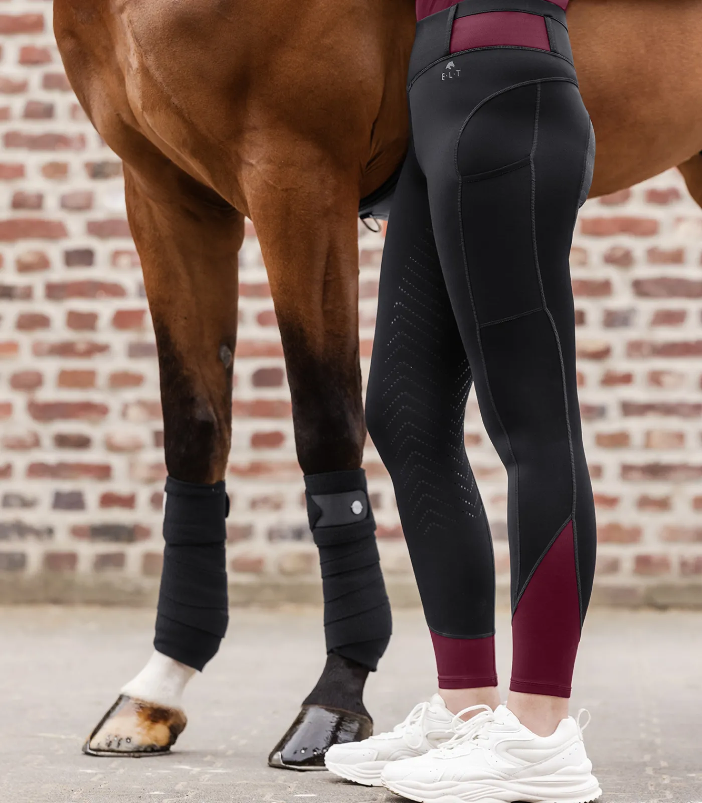 ELT Reitleggings Noemi schwarz/samtrot