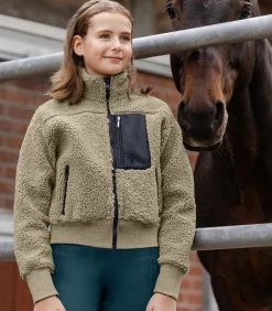 ELT Teddy Fleece Jacke Alba, Teens beigegrau Hot