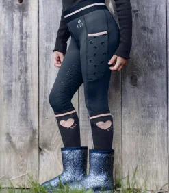ELT Thermo Reitleggings Lucky Leni, Kids nachtblau/Lucky Hot